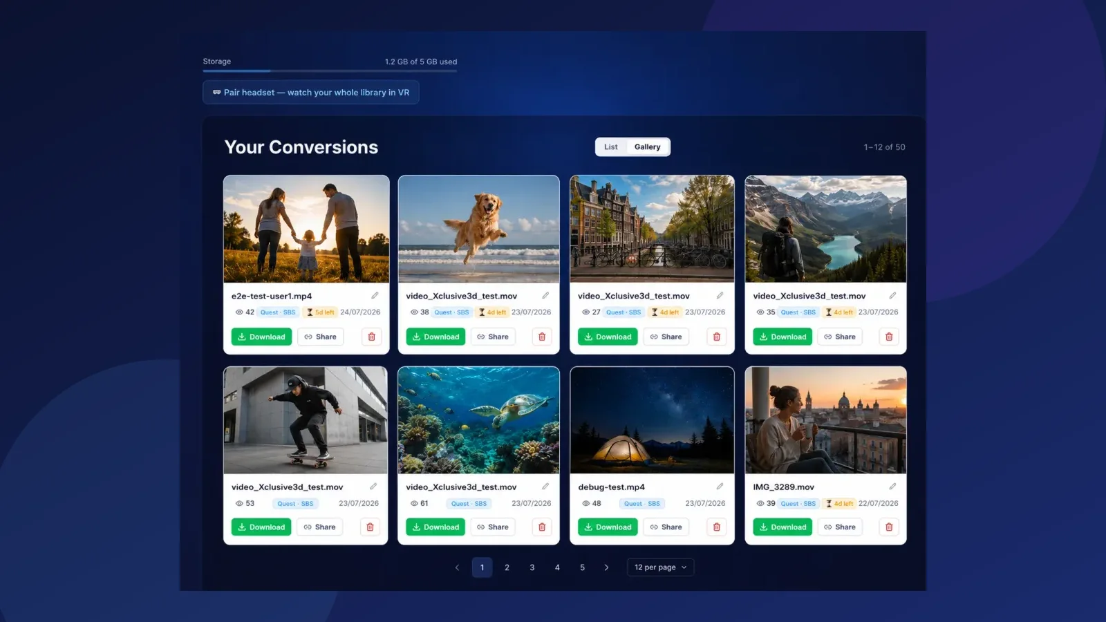 Alójalo, transmítelo, míralo en 3D: un solo lugar para tus videos convertidos